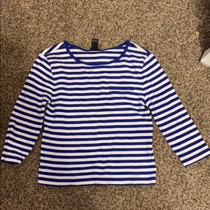 blue and white striped shirt